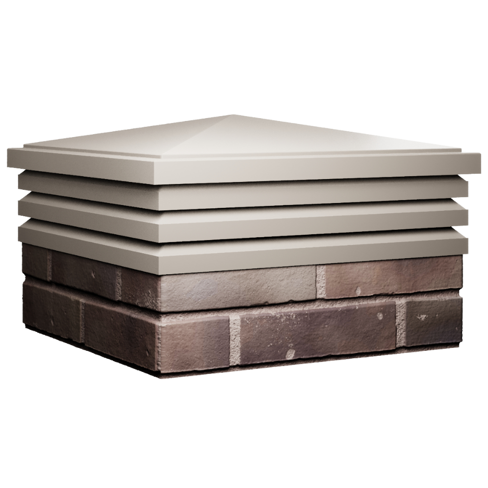 Колпак Zking Бона ХайТек Бежевый на столб 2х2 кирпича (513х513мм) в Москве фото