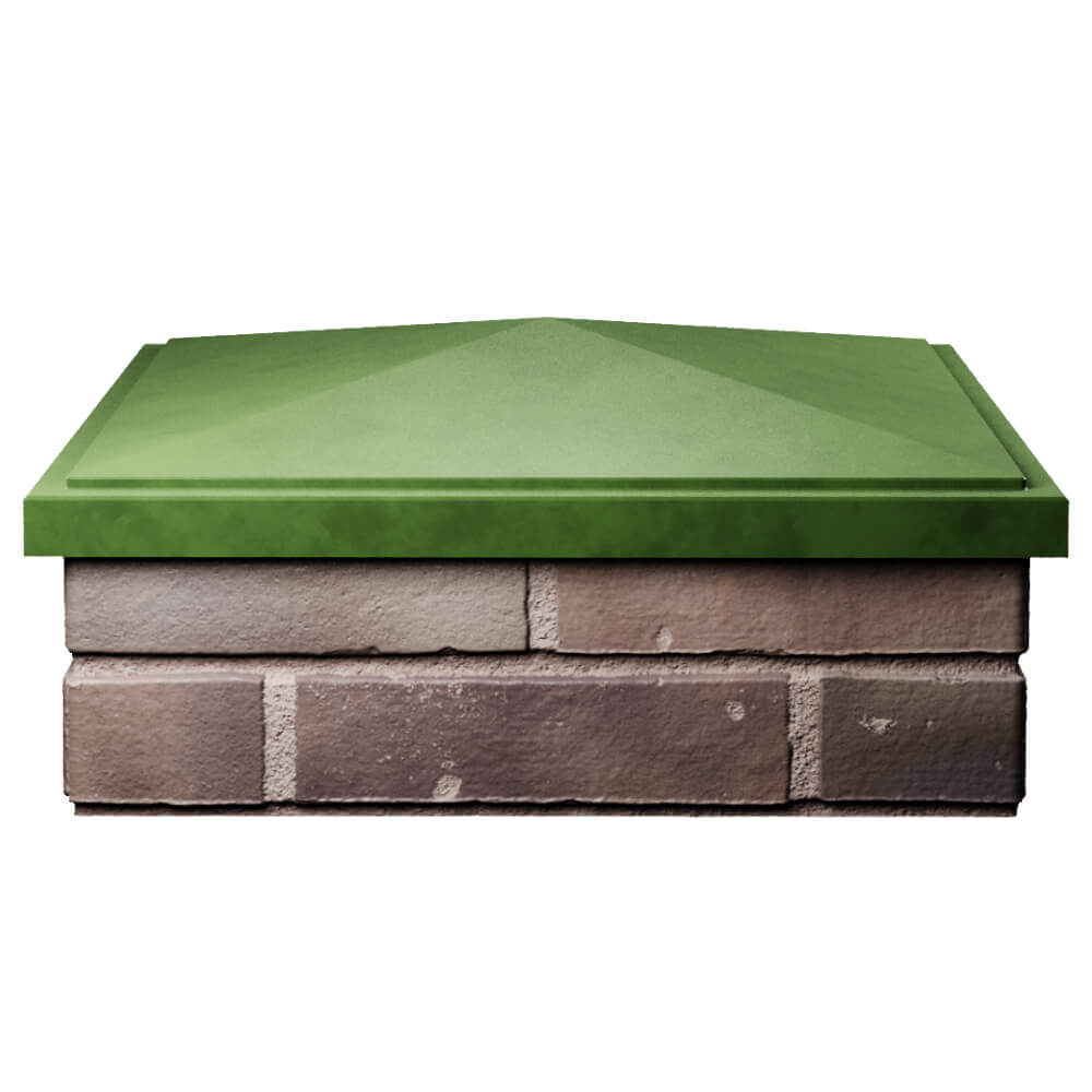 Колпак Zking БонаМоно Зеленый на столб 2х2 кирпича (515х515, 530х530мм) Москва фото