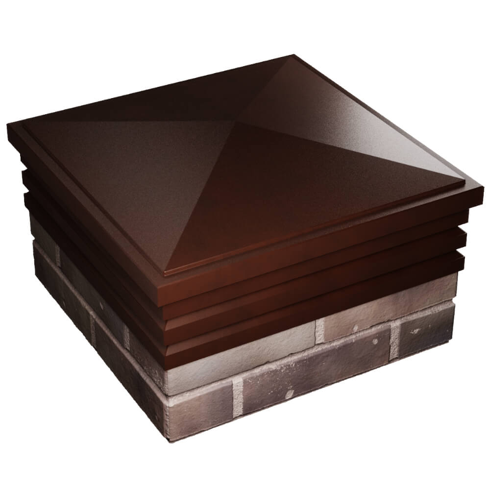 Колпак Zking Бона ХайТек Коричневый на столб 2х2 кирпича (513х513мм) в Москве фото