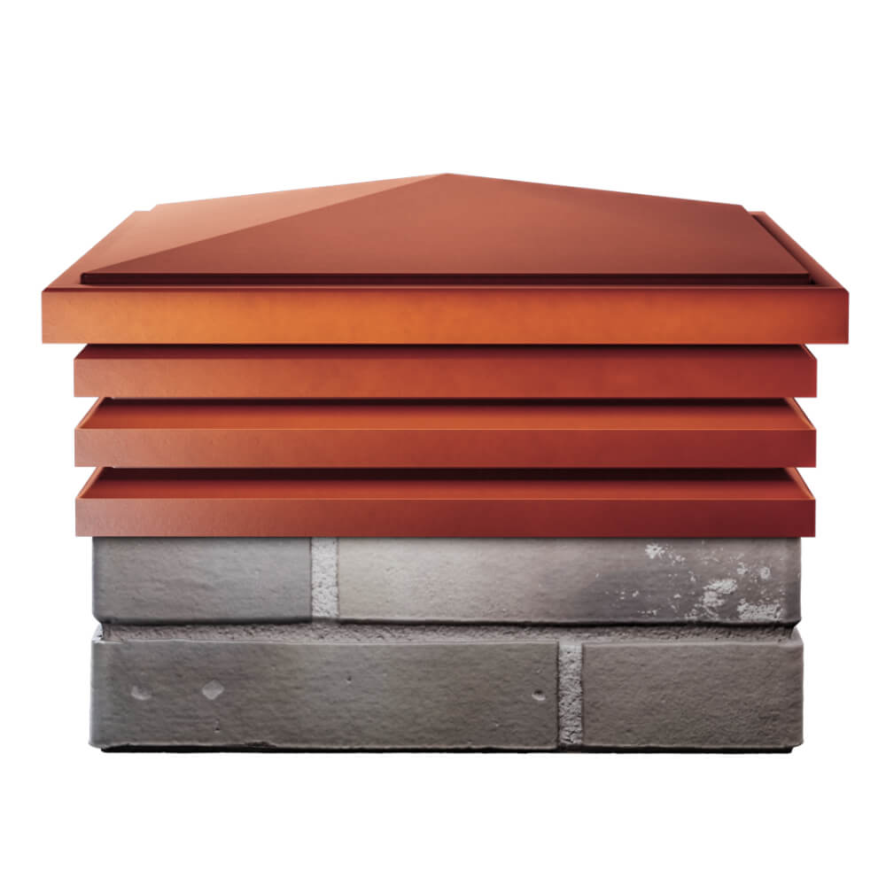 Колпак Zking Бона ХайТек Красный на столб 1.5х1.5 кирпича (385х385мм) Москва фото