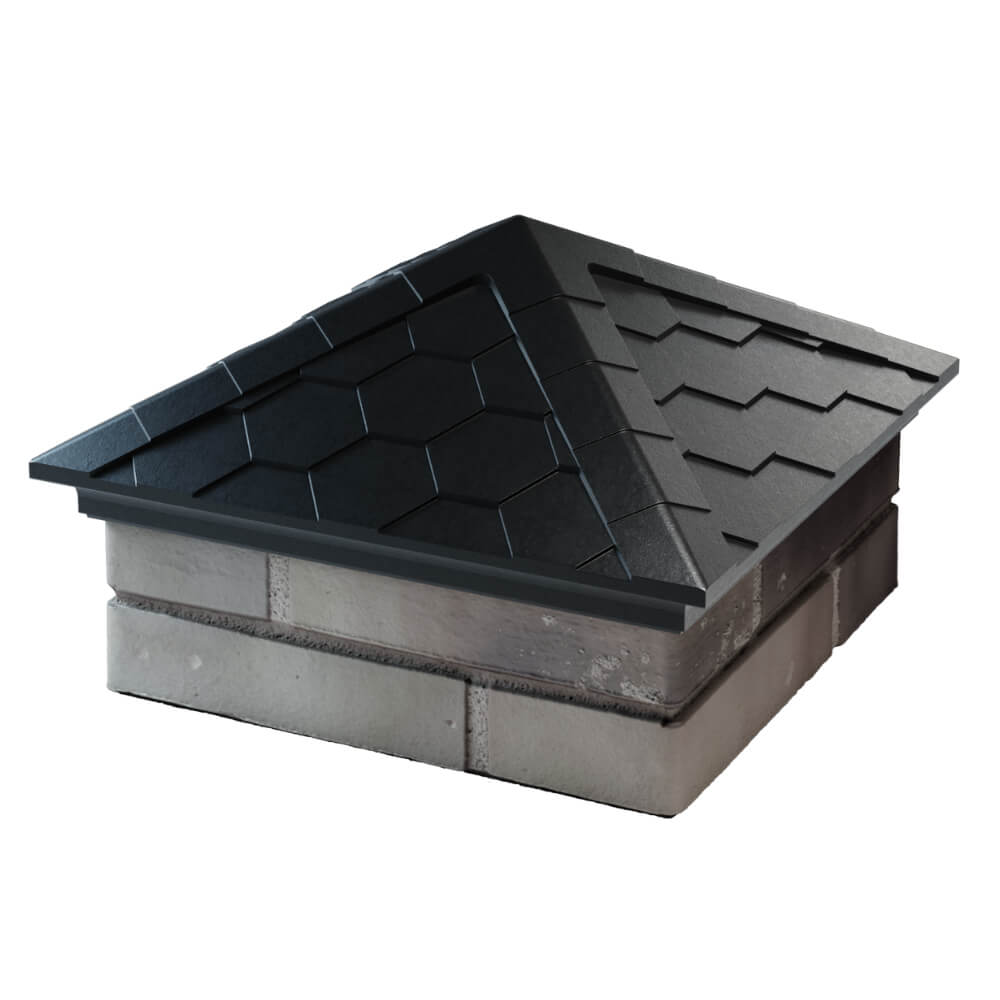 Колпак Zking Эверест Черный на столб 1.5х1.5 кирпича (390х390мм) в Москве фото