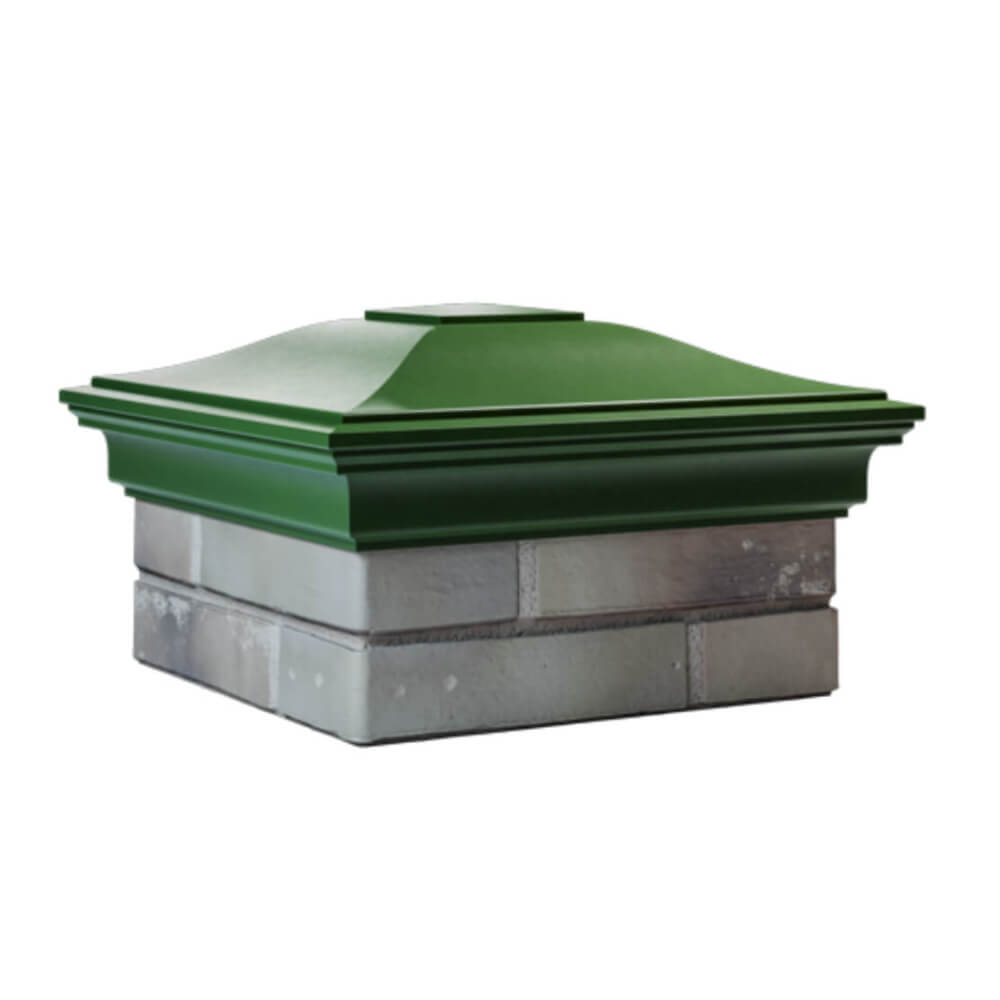 Колпак Zking Монблан Зеленый на столб 1.5х1.5 еврокирпича 0.7НФ (355х355мм) в Москве фото