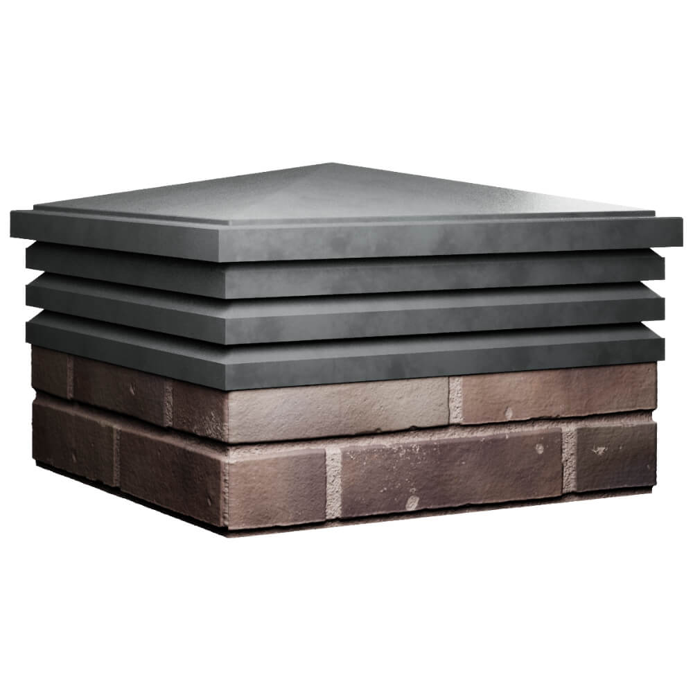 Колпак Zking Бона ХайТек Серый на столб 2х2 кирпича (513х513мм) в Москве фото