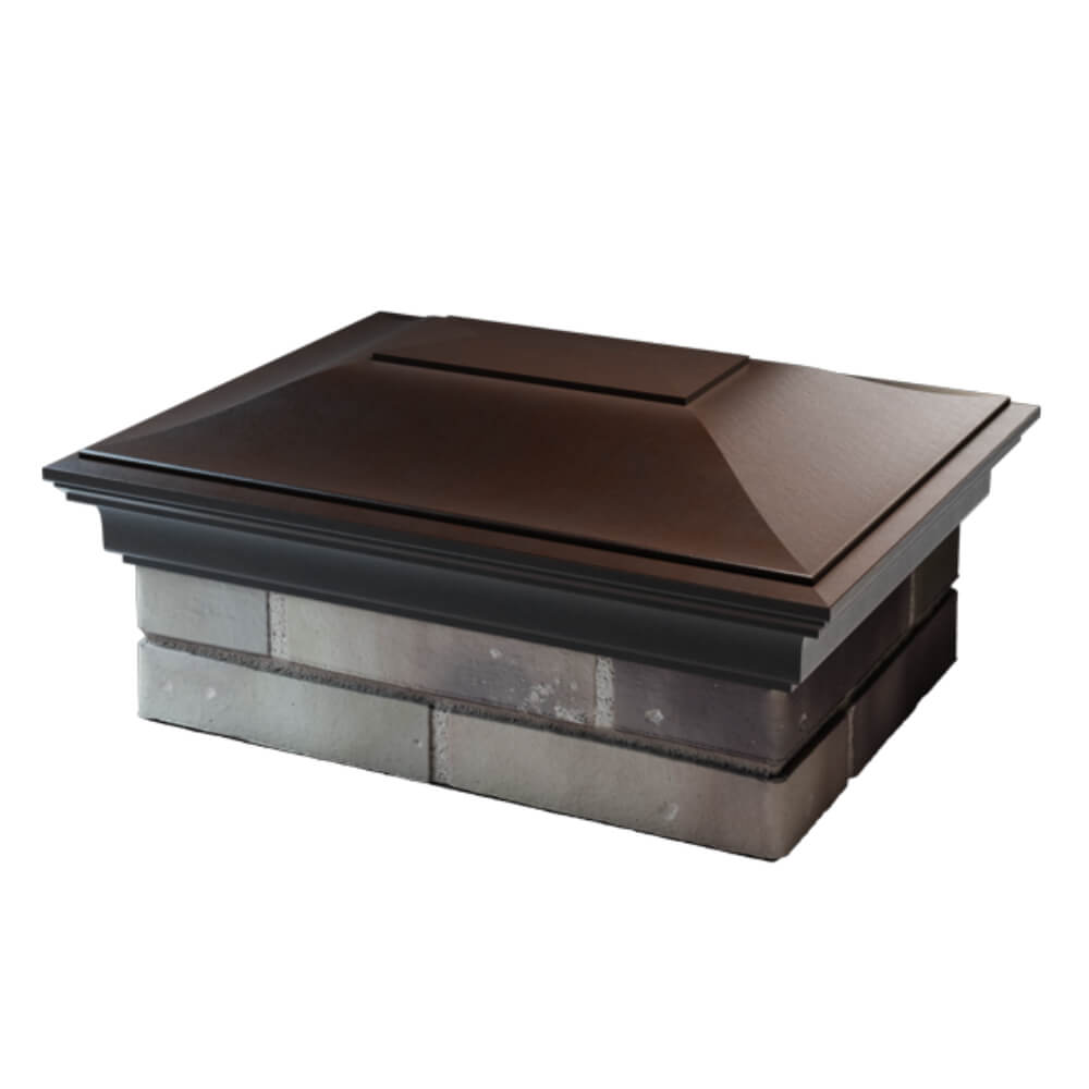 Колпак Zking Монблан Коричневый на столб 2х1.5 кирпича (515х385мм) в Москве фото