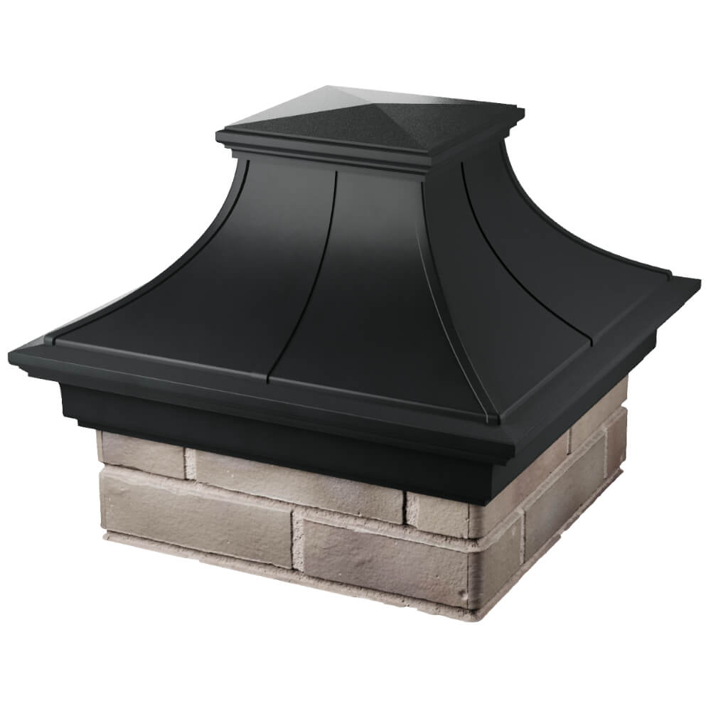 Колпак Zking Монблан Премиум Черный на столб 1.5х1.5 кирпича (385х385мм) в Москве фото
