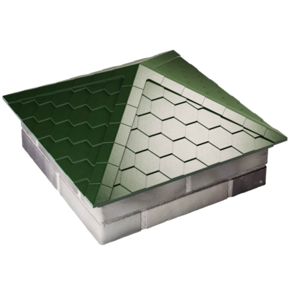 Колпак Zking Эверест Зеленый на столб 2х2 кирпича (535х535мм) Москва фото
