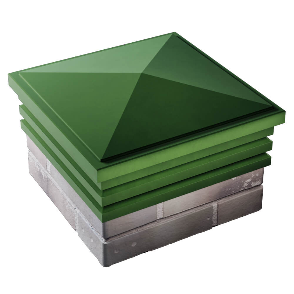 Колпак Zking Бона ХайТек Зеленый на столб 1.5х1.5 кирпича (385х385мм) в Москве фото