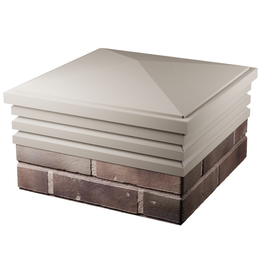 Колпак Zking Бона ХайТек Бежевый на столб 2х2 кирпича (513х513мм) в Москве фото