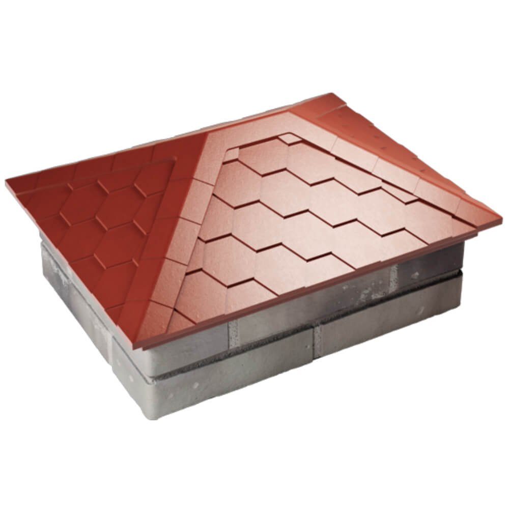 Колпак Zking Эверест Красный на столб 2х1.5 кирпича (520х390мм) Москва фото