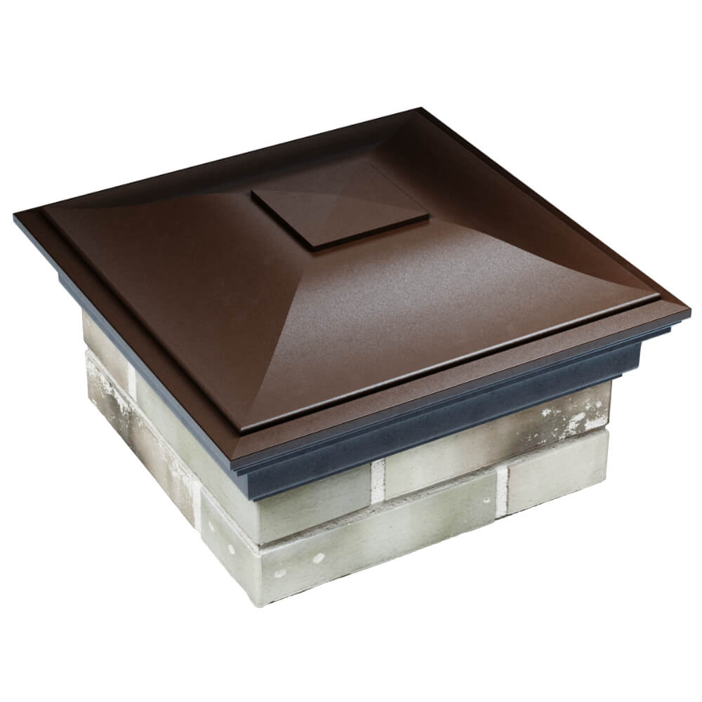 Колпак Zking Монблан Коричневый на столб 1.5х1.5 кирпича (385х385мм) в Москве фото