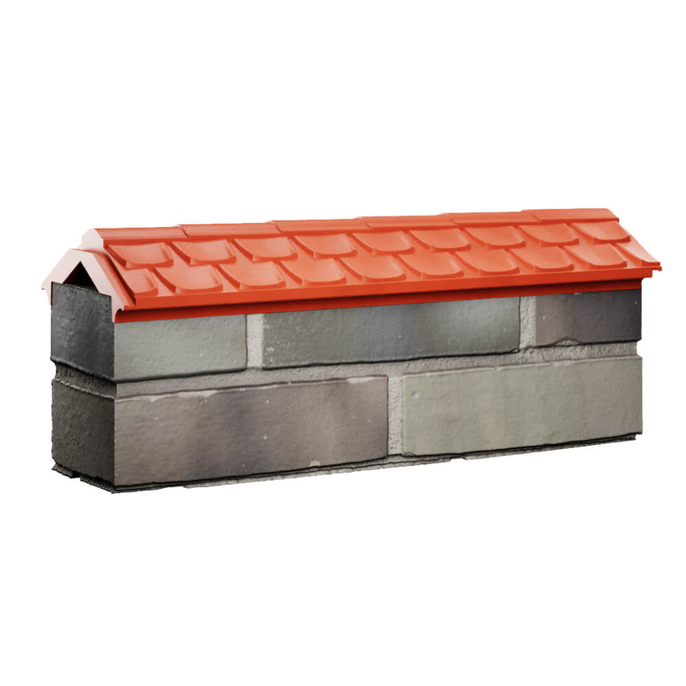 Парапет Zking Эльбрус Красный с посадкой на 0.5 кирпича (130мм) Москва фото