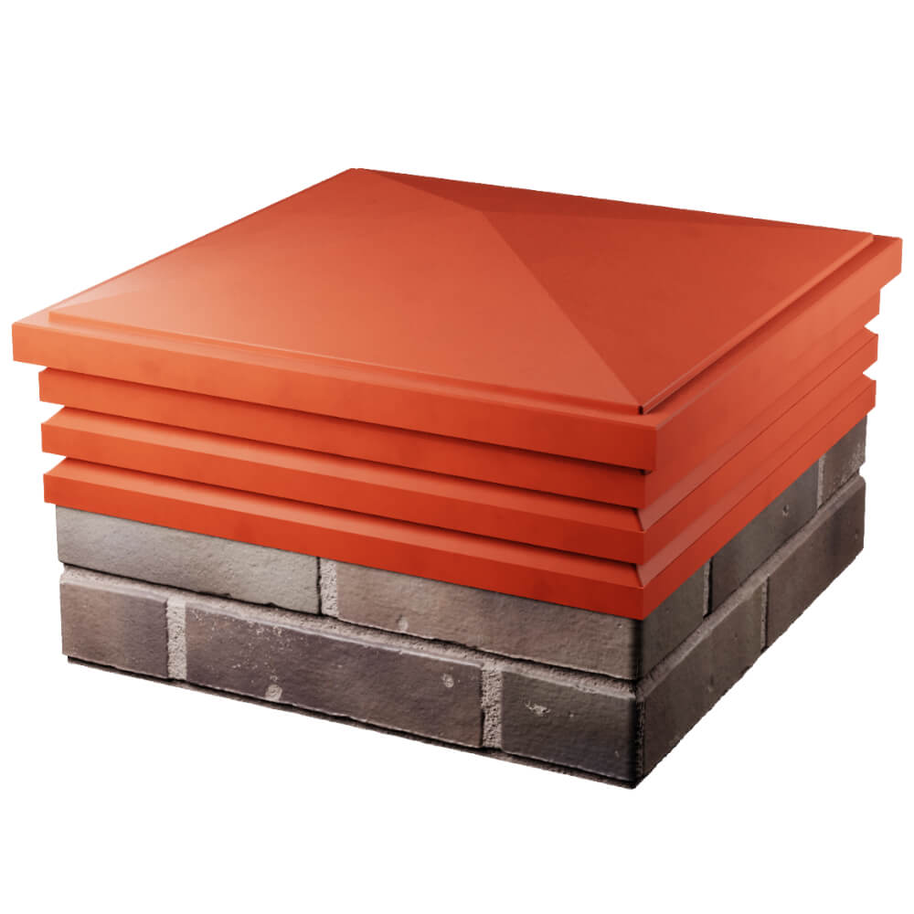 Колпак Zking Бона ХайТек Красный на столб 2х2 кирпича (513х513мм) в Москве фото