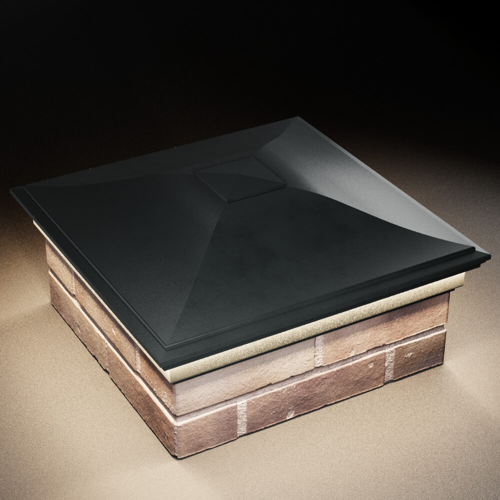 Колпак Zking Монблан Черный на столб 2х2 кирпича (515х515мм) c подсветкой в Москве фото