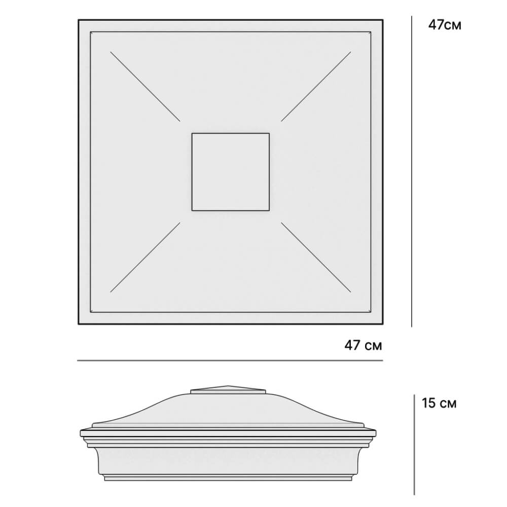 Колпак Zking Монблан Коричневый на столб 1.5х1.5 кирпича (385х385мм) в Москве фото
