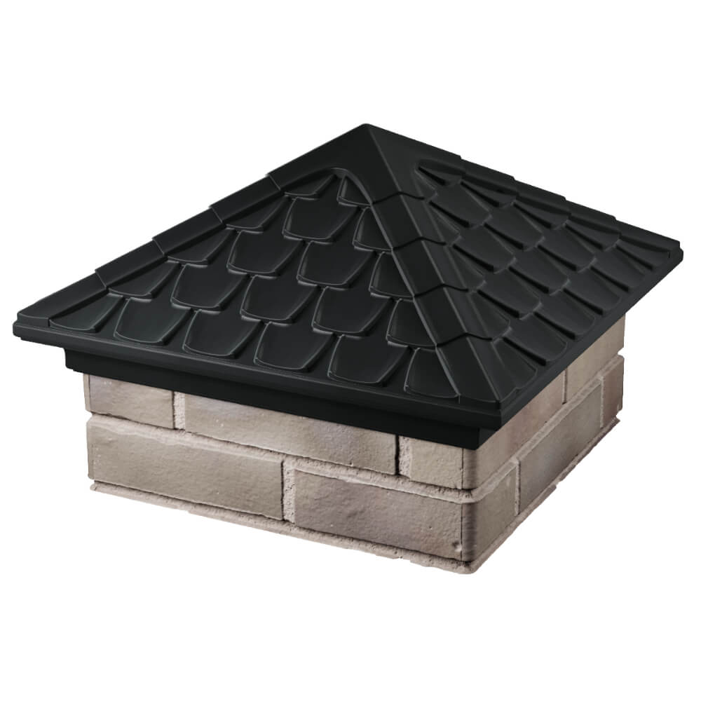 Колпак Zking Эльбрус Черный на столб 1.5х1.5 кирпича (385х385мм) в Москве фото