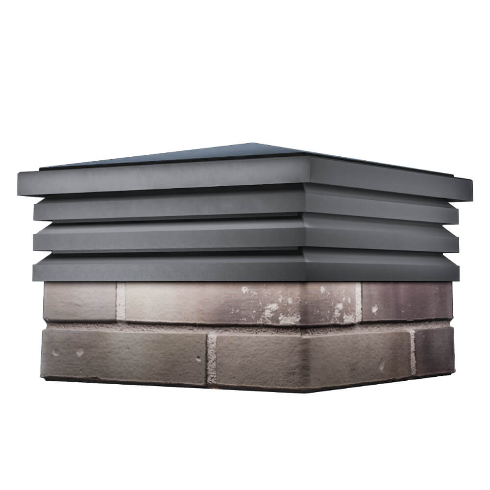 Колпак Zking Бона ХайТек Серый на столб 1.5х1.5 кирпича (385х385мм) в Москве фото