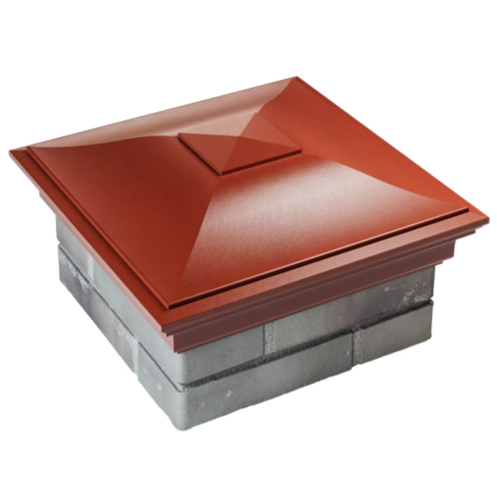 Колпак Zking Монблан Красный на столб 1.5х1.5 кирпича (385х385мм) в Москве фото