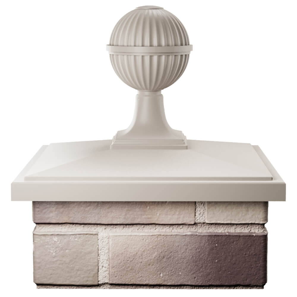 Колпак Zking БонаМоно Бежевый с шаром на столб 1.5х1.5 кирпича (385х385, 400х400мм) в сборе Москва фото