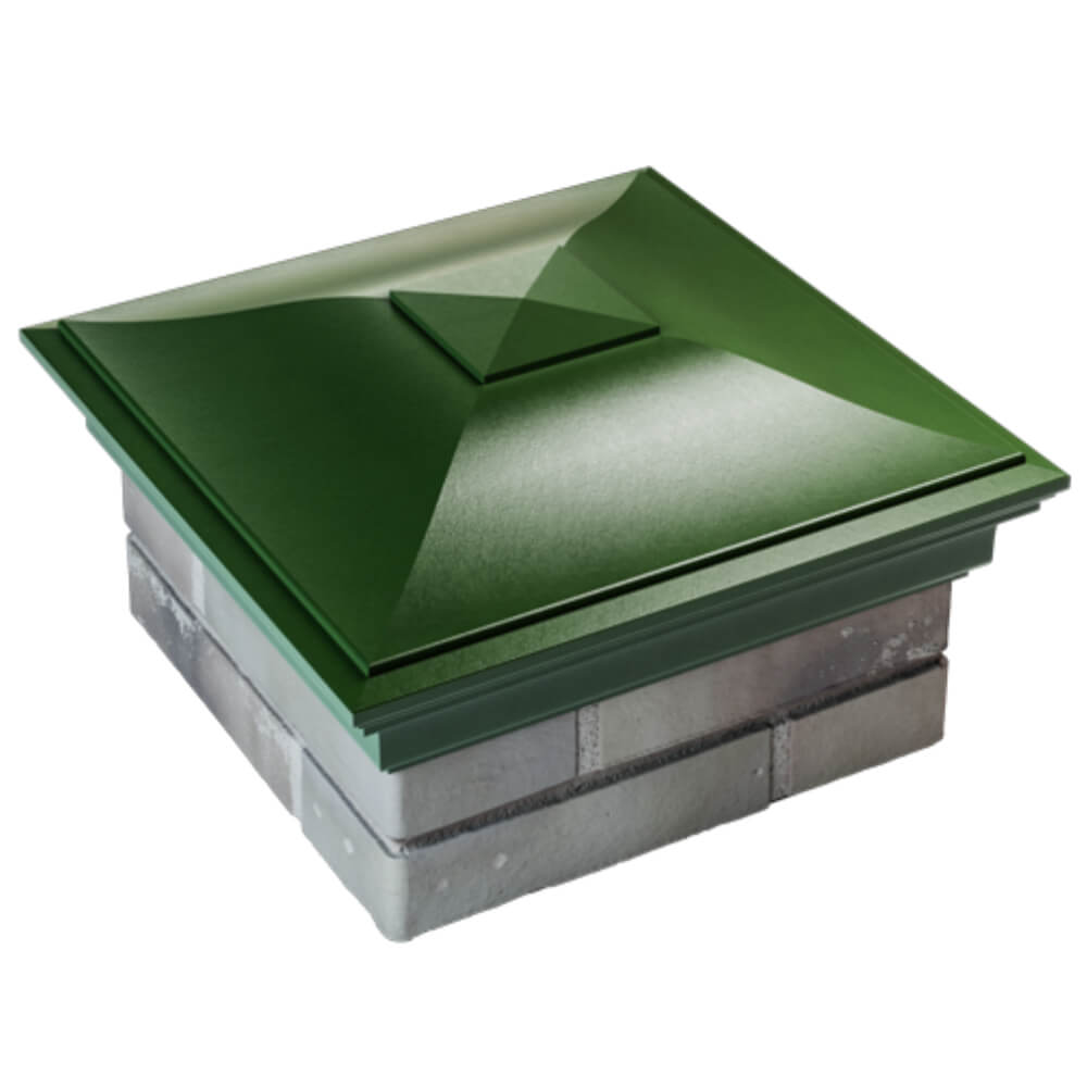 Колпак Zking Монблан Зеленый на столб 1.5х1.5 кирпича (385х385мм) в Москве фото