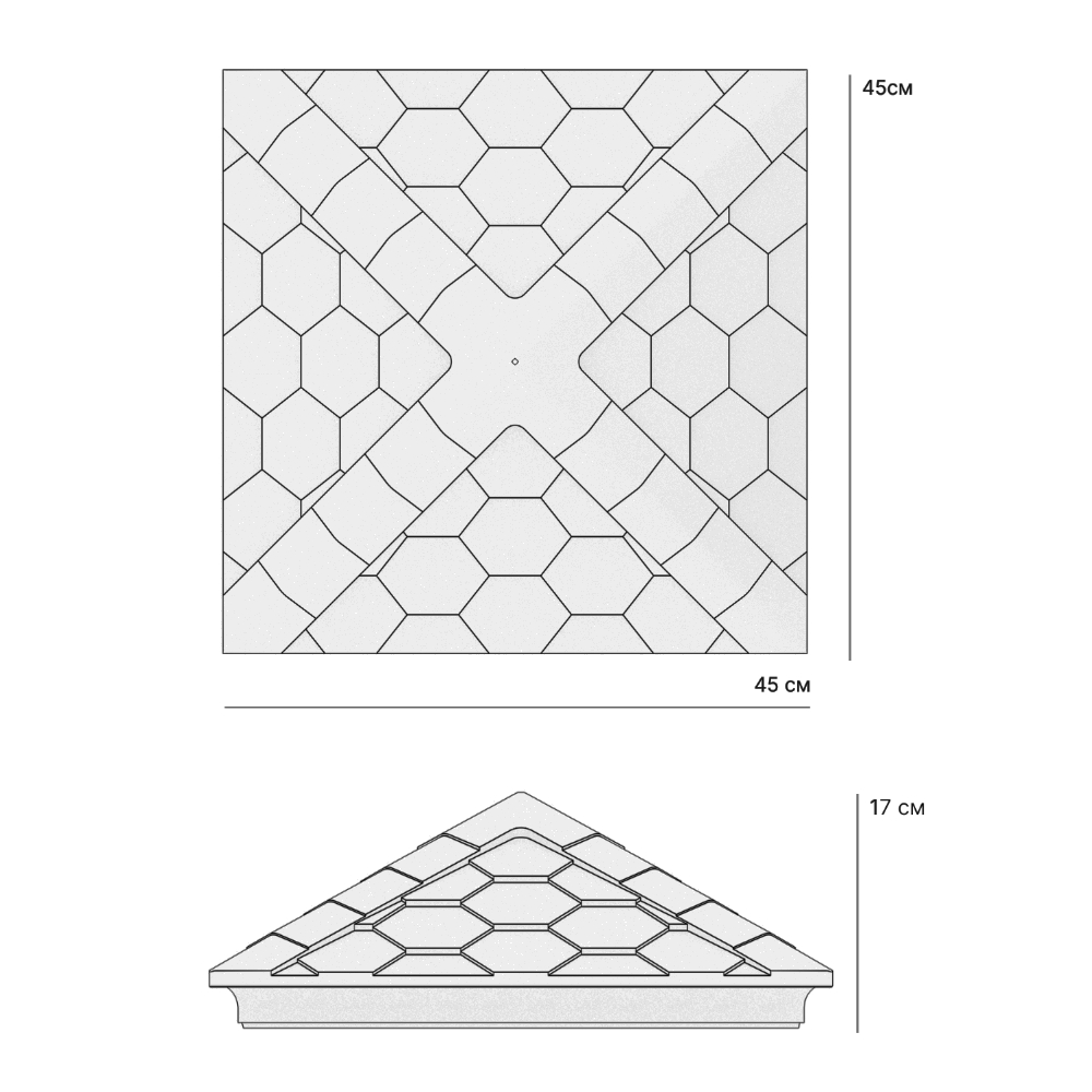 Колпак Zking Эверест Черный на столб 1.5х1.5 кирпича (390х390мм) в Москве фото