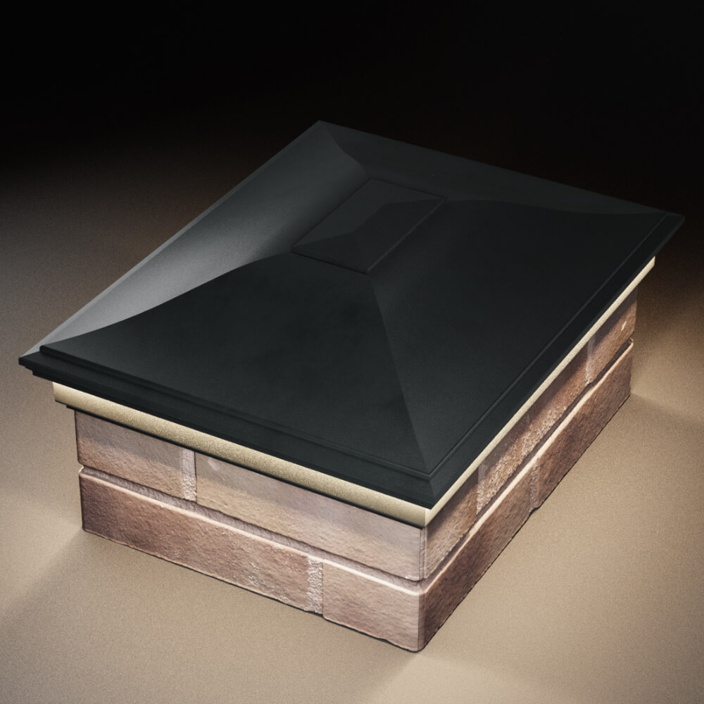 Колпак Zking Монблан Черный на столб 2х1.5 кирпича (515х385мм) c подсветкой в Москве фото