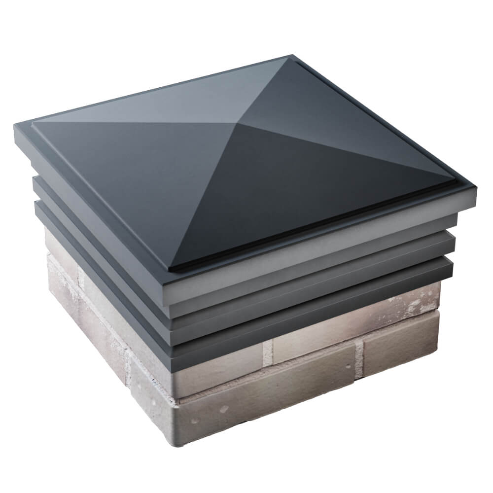 Колпак Zking Бона ХайТек Серый на столб 1.5х1.5 кирпича (385х385мм) в Москве фото