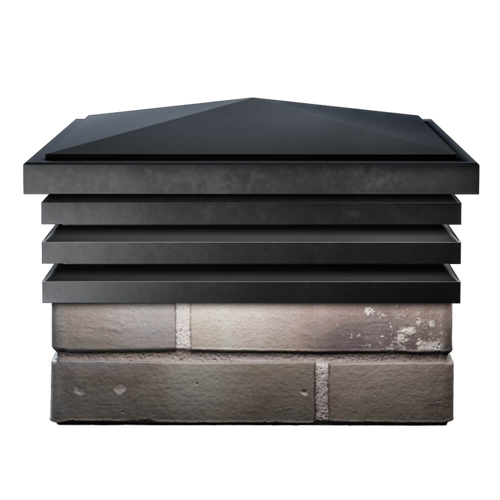 Колпак Zking Бона ХайТек Черный на столб 1.5х1.5 кирпича (385х385мм) Москва фото