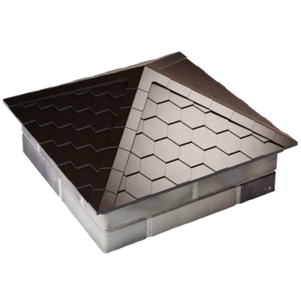 Колпак Zking Эверест Коричневый на столб 2х2 кирпича (535х535мм) Москва фото