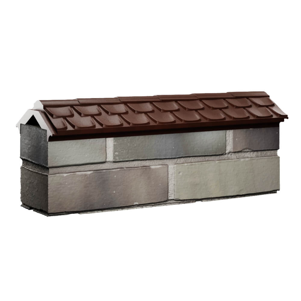 Парапет Zking Эльбрус Коричневый с посадкой на 0.5 кирпича (130мм) Москва фото