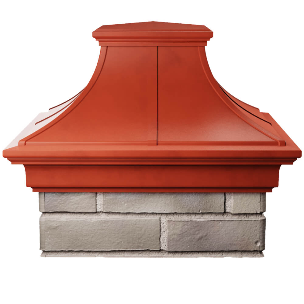 Колпак Zking Монблан Премиум Красный на столб 1.5х1.5 кирпича (385х385мм) Москва фото