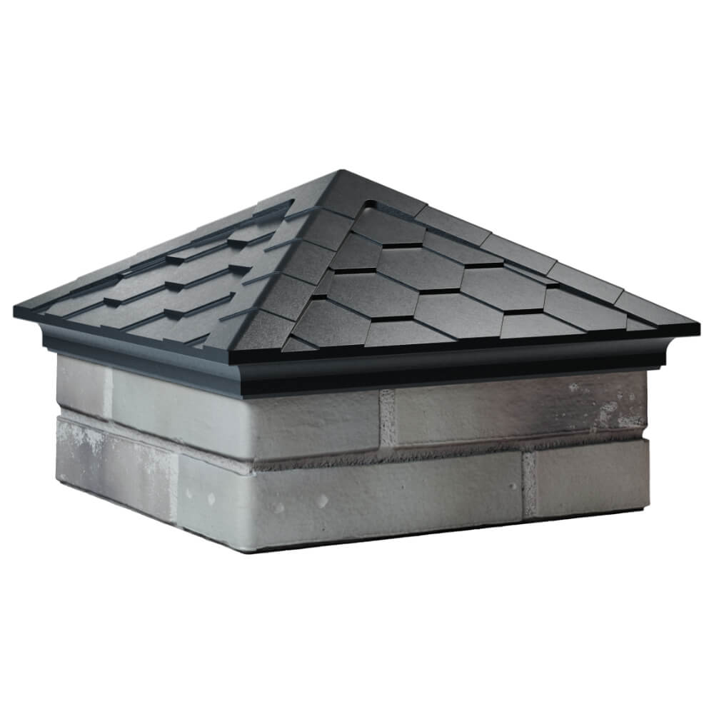 Колпак Zking Эверест Черный на столб 1.5х1.5 кирпича (390х390мм) в Москве фото