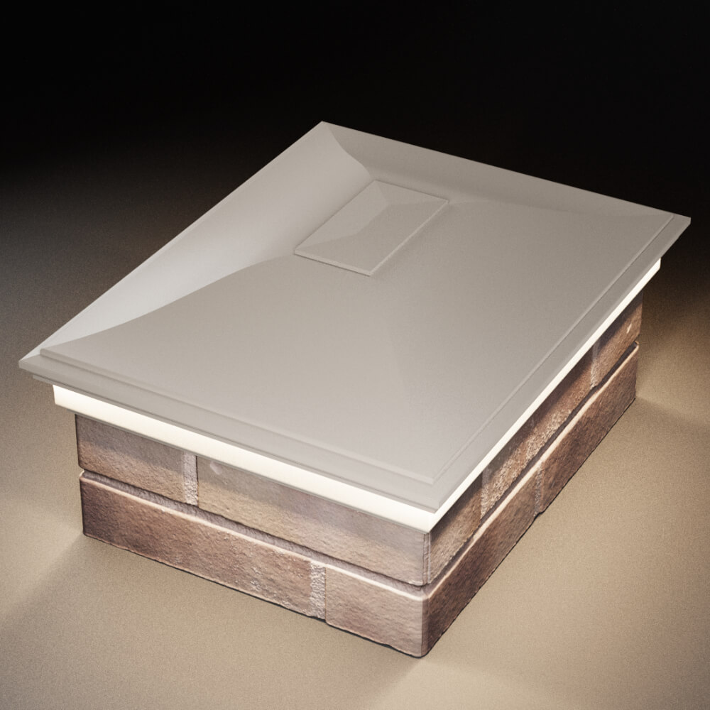 Колпак Zking Монблан Бежевый на столб 2х1.5 кирпича (515х385мм) c подсветкой в Москве фото