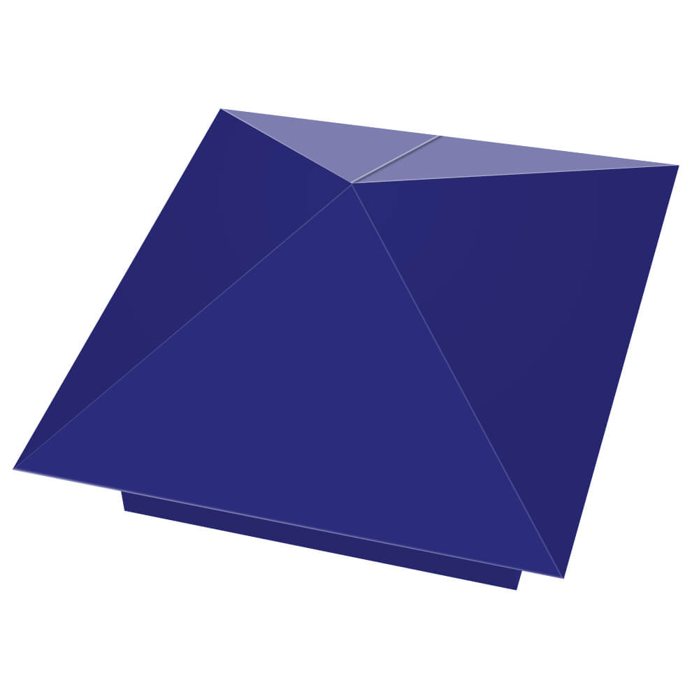 Колпак металлический 400х400мм RAL5002 Синий Ультрамарин заборный Москва фото