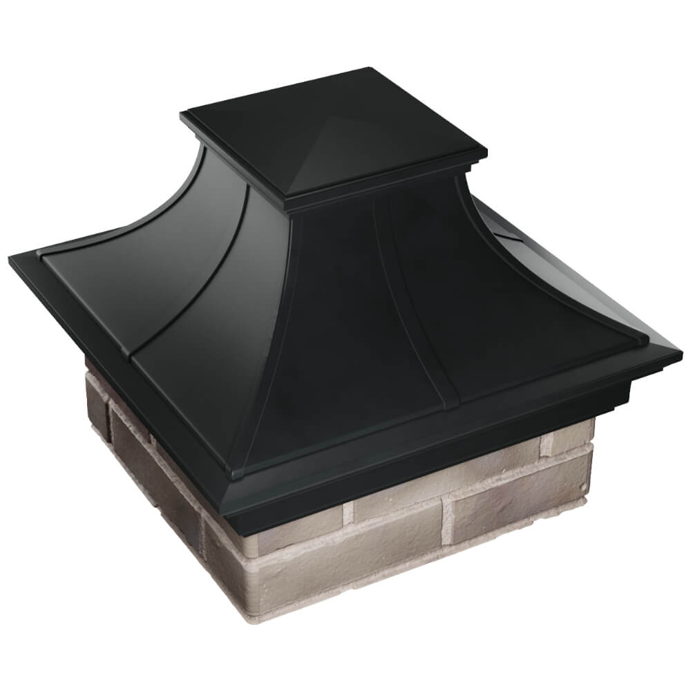 Колпак Zking Монблан Премиум Черный на столб 1.5х1.5 кирпича (385х385мм) в Москве фото
