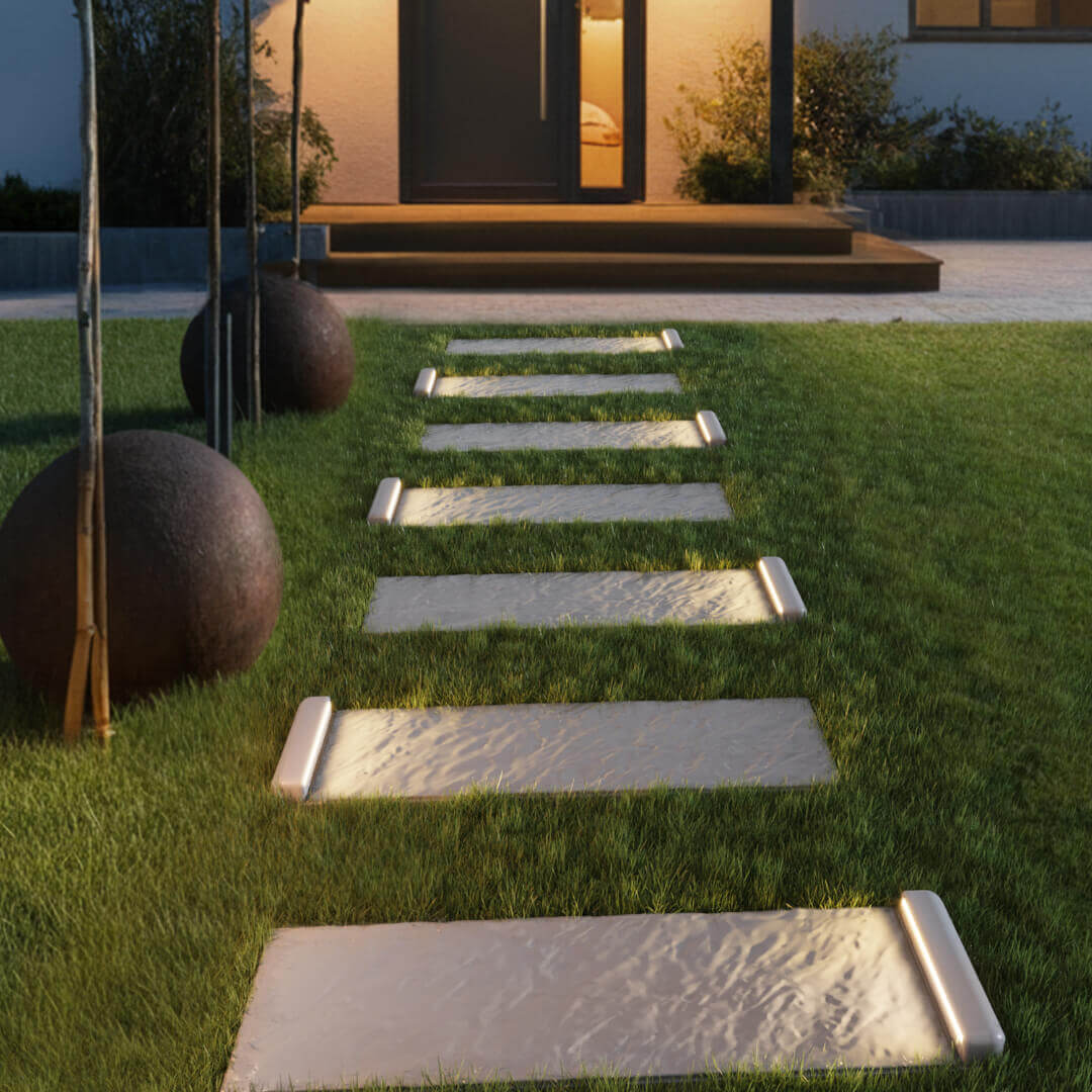 LED Светильник для шаговой плиты STONE Светлая Галька 330х75х98мм в Москве фото