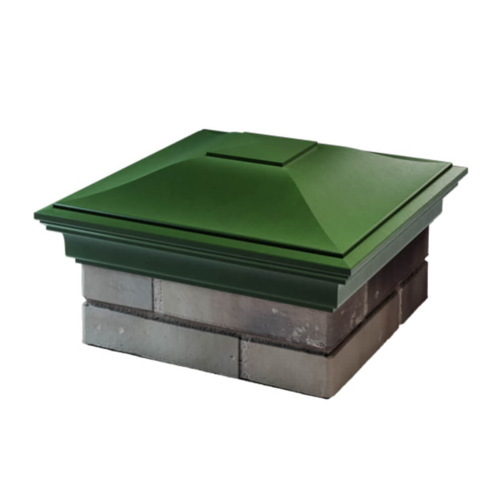 Колпак Zking Монблан Зеленый на столб 1.5х1.5 еврокирпича 0.7НФ (355х355мм) в Москве фото