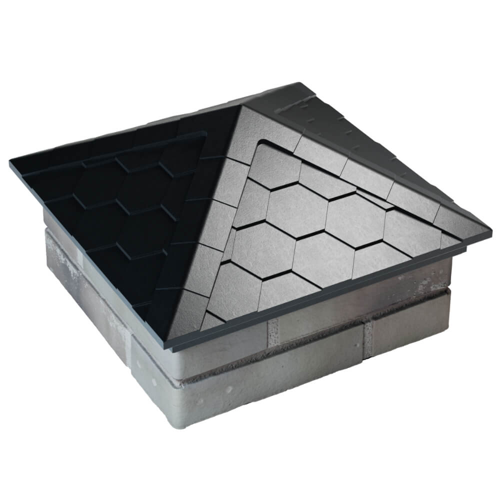 Колпак Zking Эверест Черный на столб 1.5х1.5 кирпича (390х390мм) в Москве фото