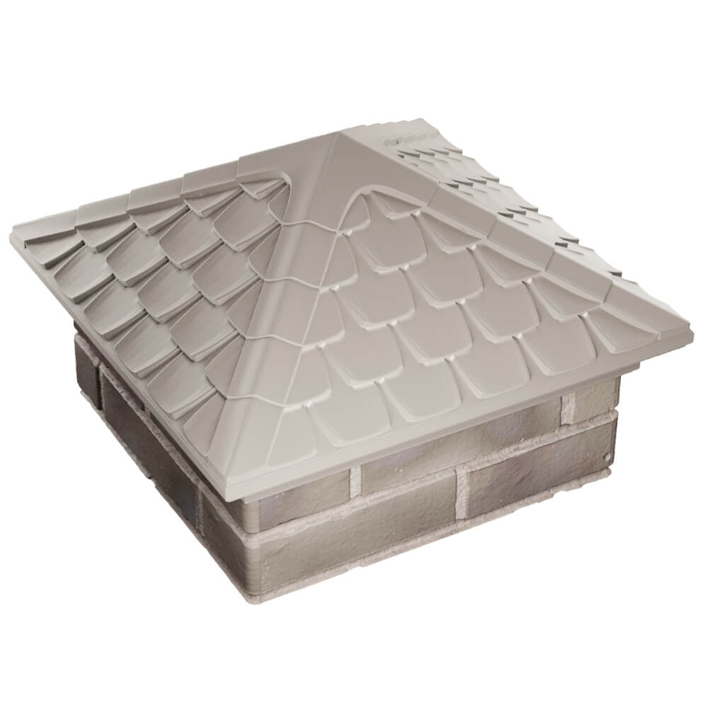 Колпак Zking Эльбрус Бежевый на столб 1.5х1.5 кирпича (385х385мм) в Москве фото