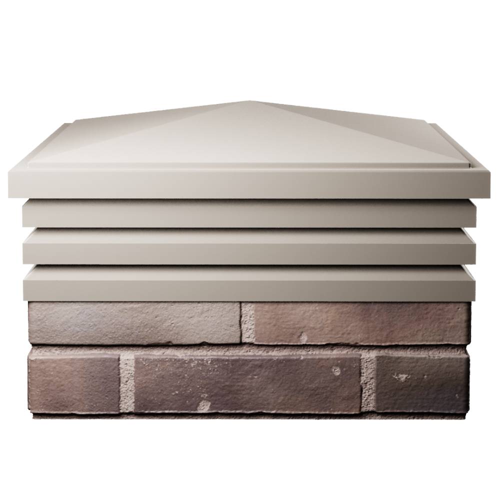 Колпак Zking Бона ХайТек Бежевый на столб 2х2 кирпича (513х513мм) Москва фото