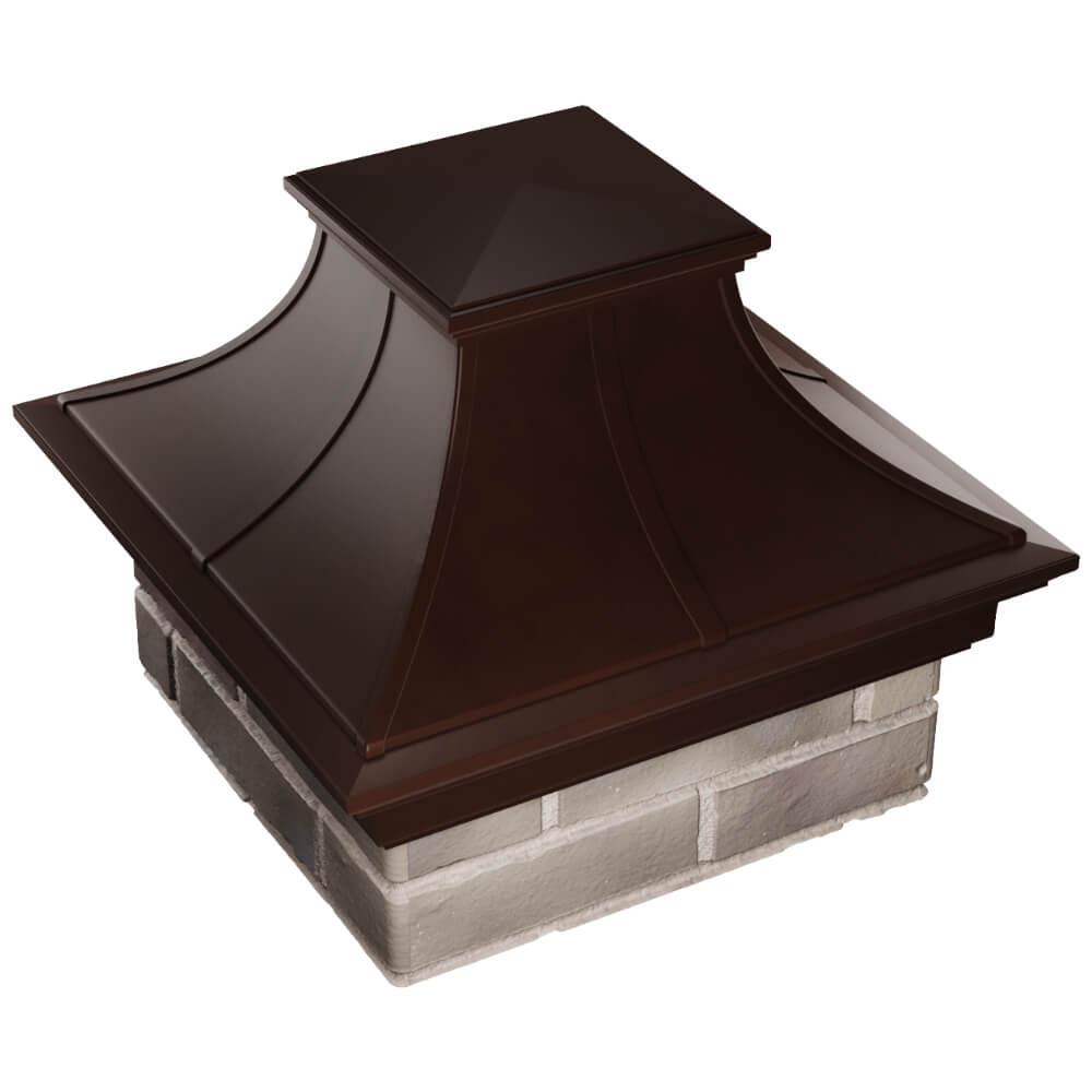 Колпак Zking Монблан Премиум Коричневый на столб 1.5х1.5 кирпича (385х385мм) в Москве фото