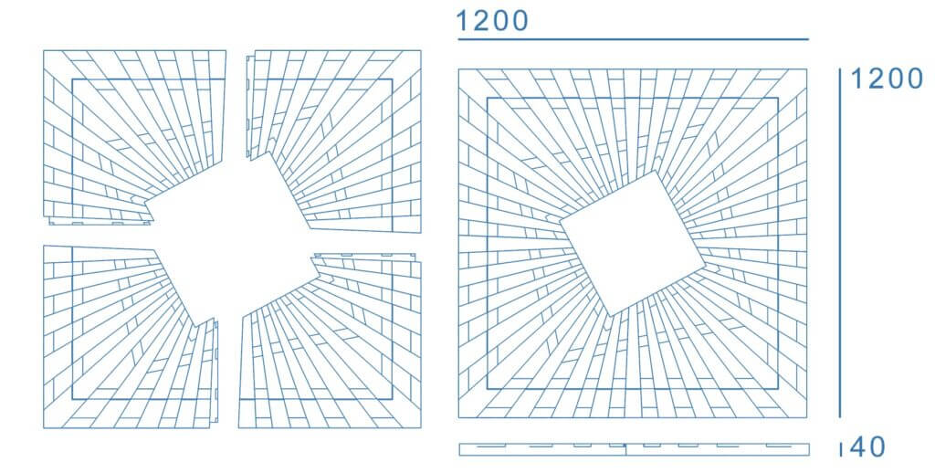 Приствольная решетка для дерева ZKING ATMOSPHERE 1.2х1.2м Черная в Москве фото