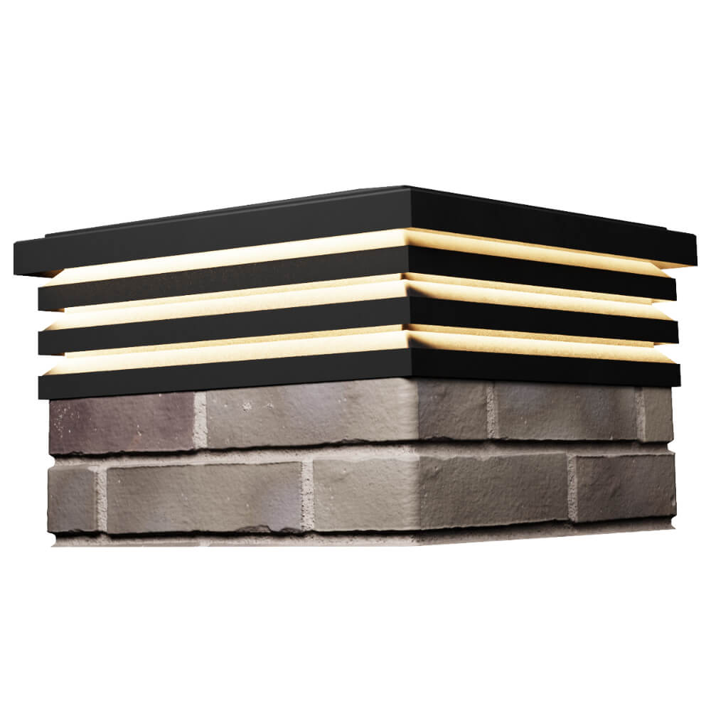 Колпак Zking Бона ХайТек Черный на столб 1.5х1.5 кирпича (385х385мм) с подсветкой в Москве фото