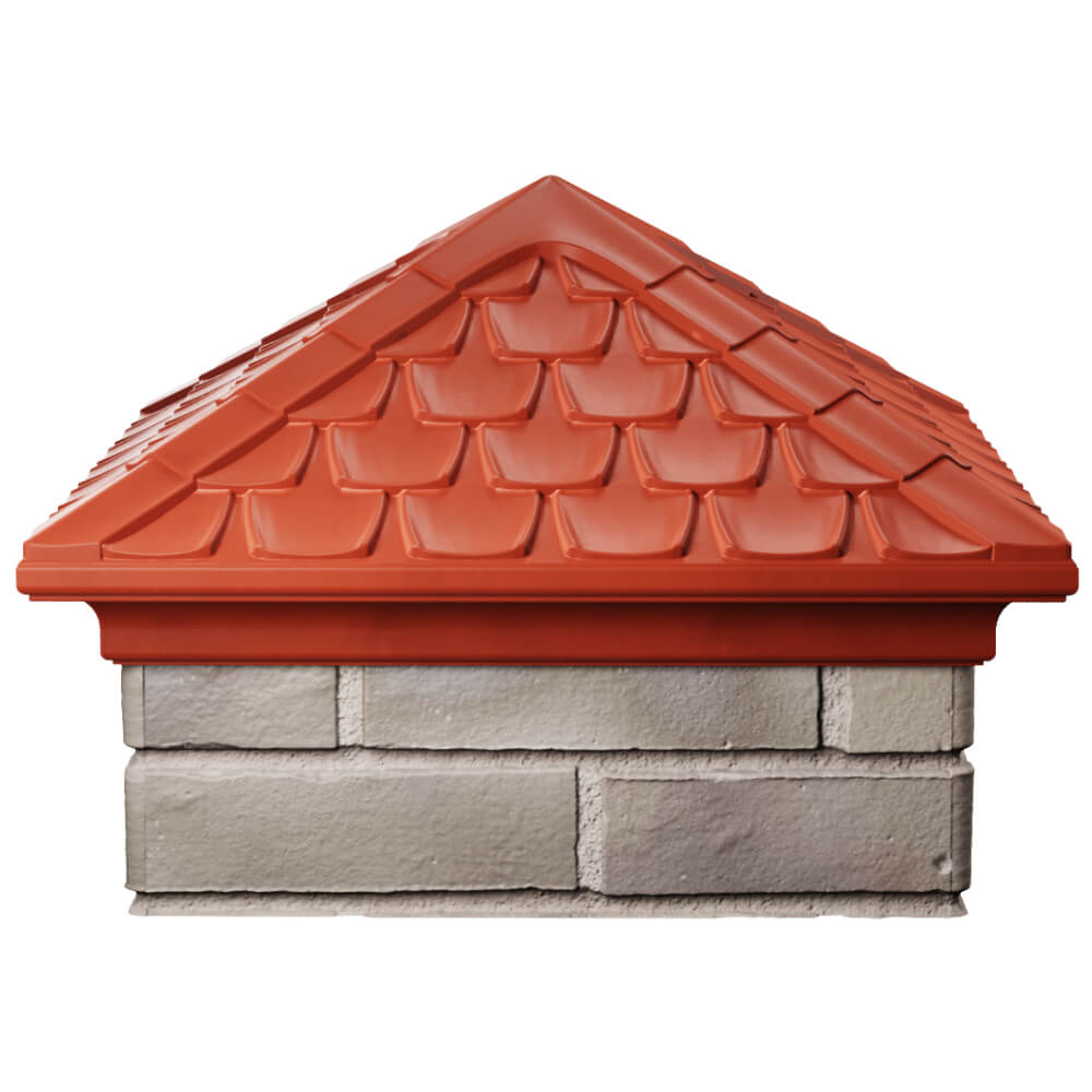 Колпак Zking Эльбрус Красный на столб 1.5х1.5 кирпича (385х385мм) Москва фото