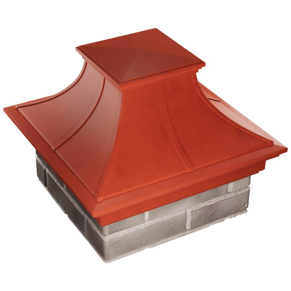 Колпак Zking Монблан Премиум Красный на столб 1.5х1.5 кирпича (385х385мм) в Москве фото