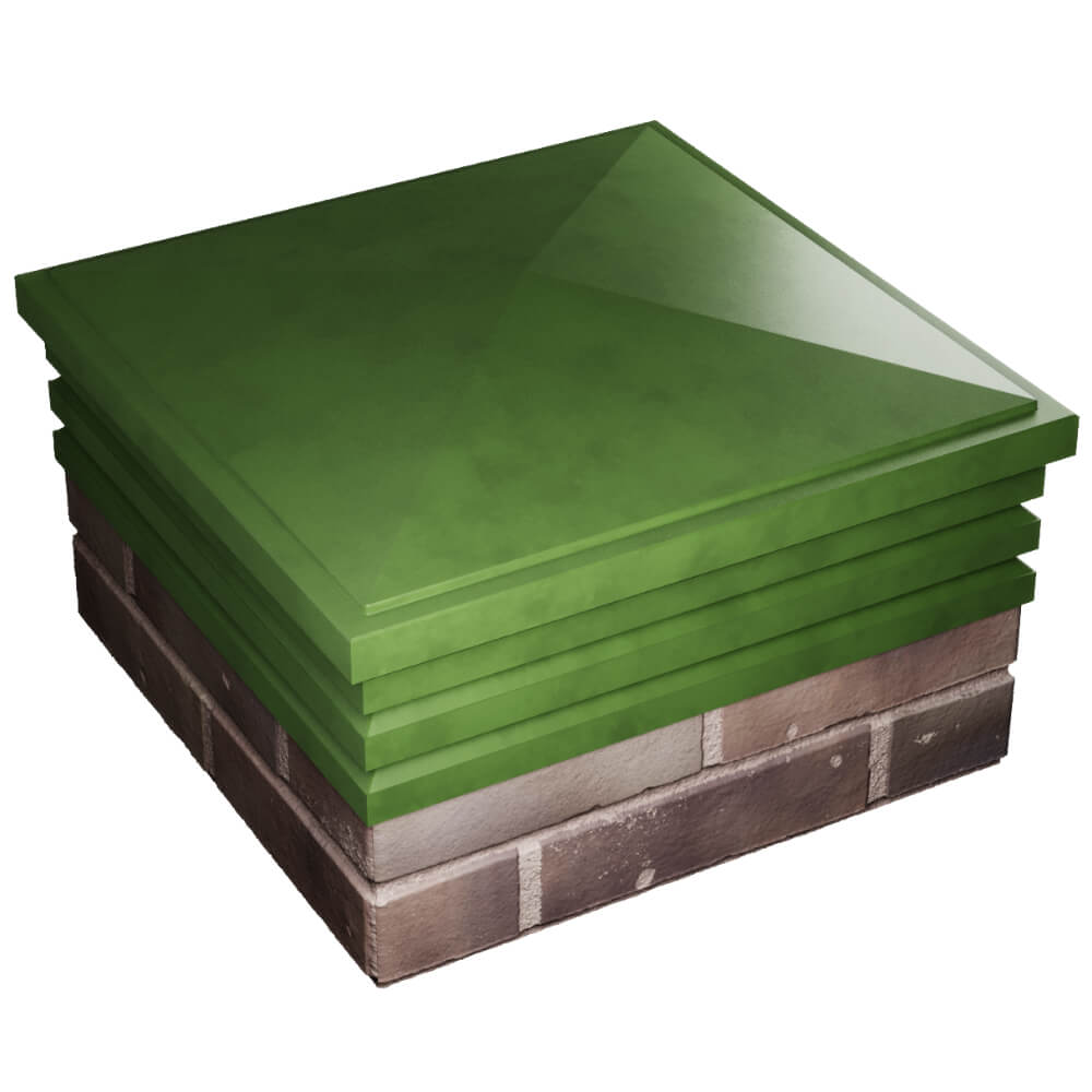 Колпак Zking Бона ХайТек Зеленый на столб 2х2 кирпича (513х513мм) в Москве фото