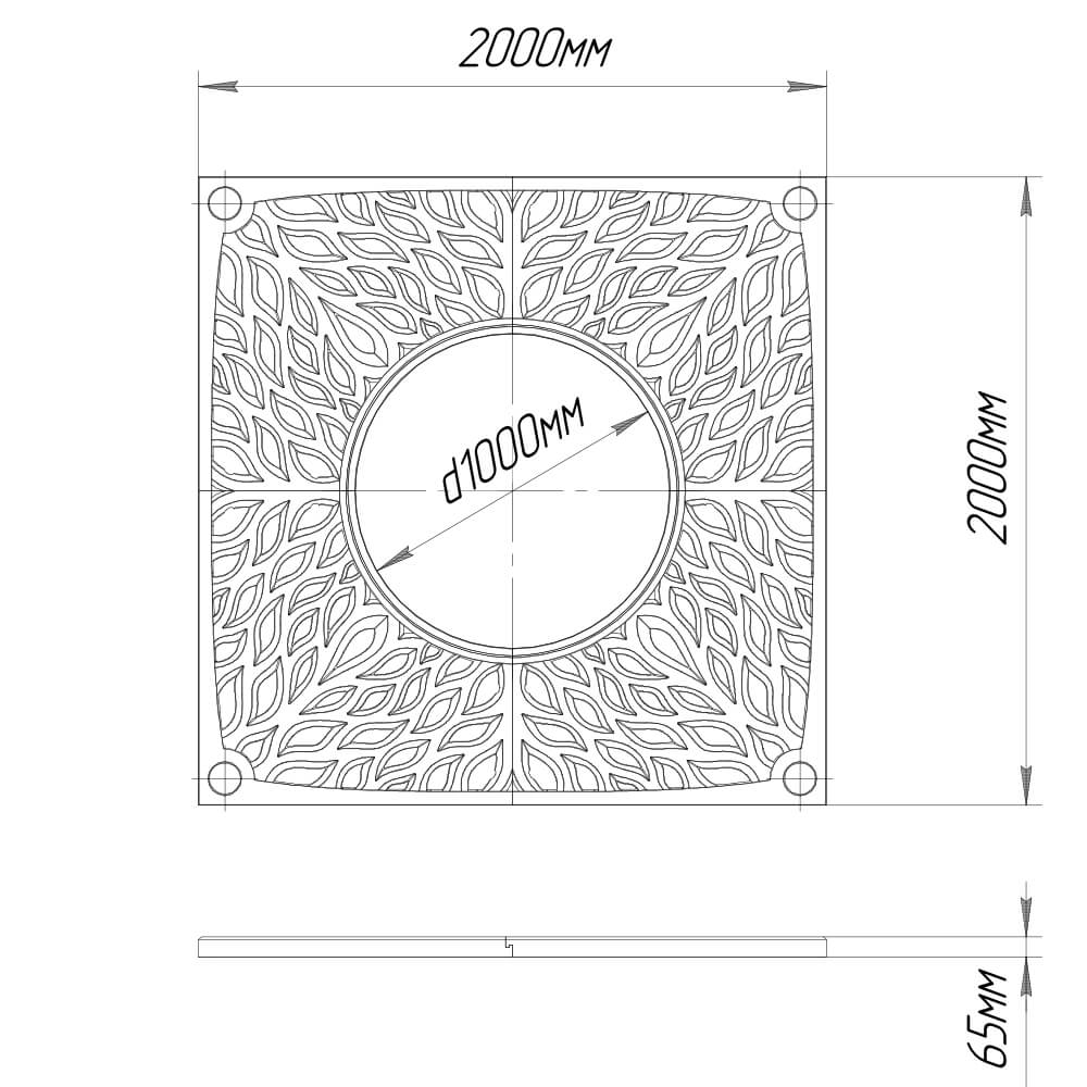 Приствольная решетка для дерева ZKING CRUST 2х2м Черная в Москве фото