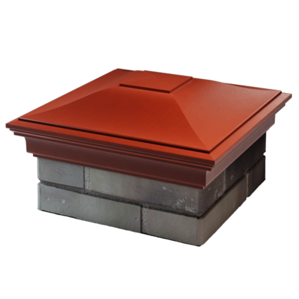 Колпак Zking Монблан Красный на столб 1.5х1.5 кирпича (385х385мм) в Москве фото