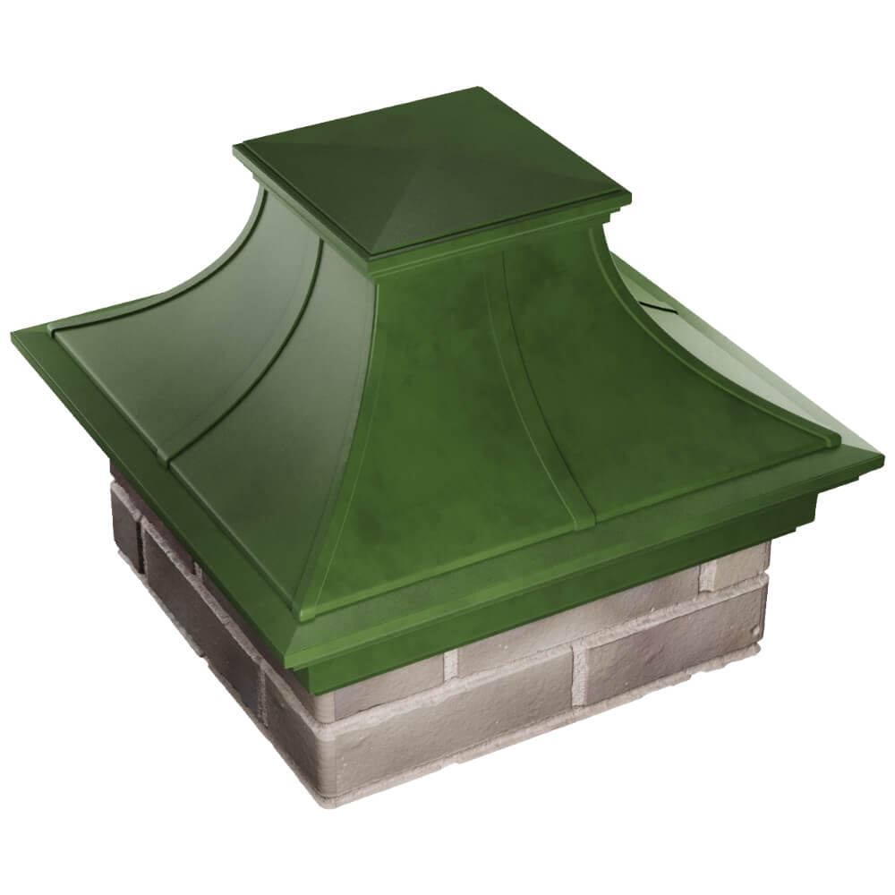 Колпак Zking Монблан Премиум Зеленый на столб 1.5х1.5 кирпича (385х385мм) в Москве фото