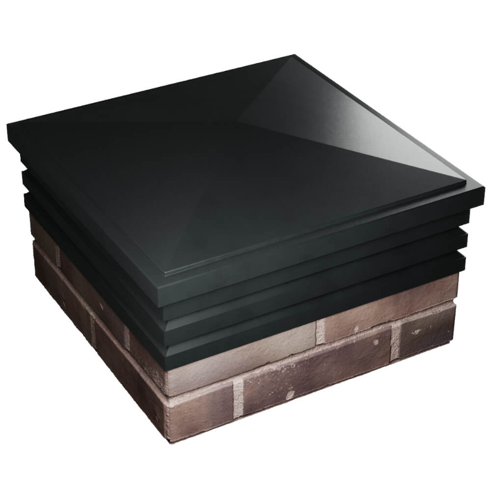 Колпак Zking Бона ХайТек Черный на столб 2х2 кирпича (513х513мм) в Москве фото