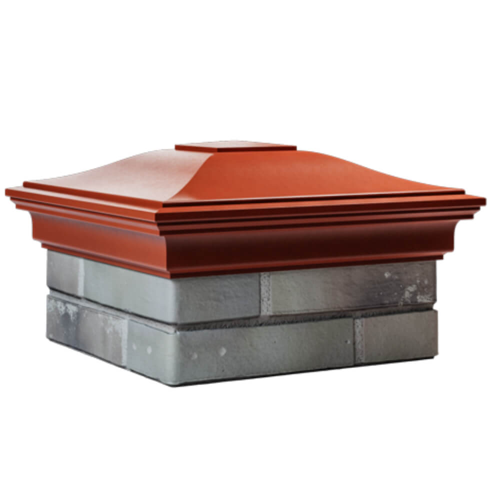 Колпак Zking Монблан Красный на столб 1.5х1.5 кирпича (385х385мм) в Москве фото